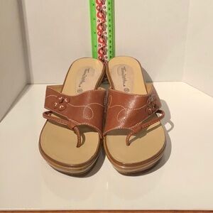 Leather Sandal 👡 wedges 2in